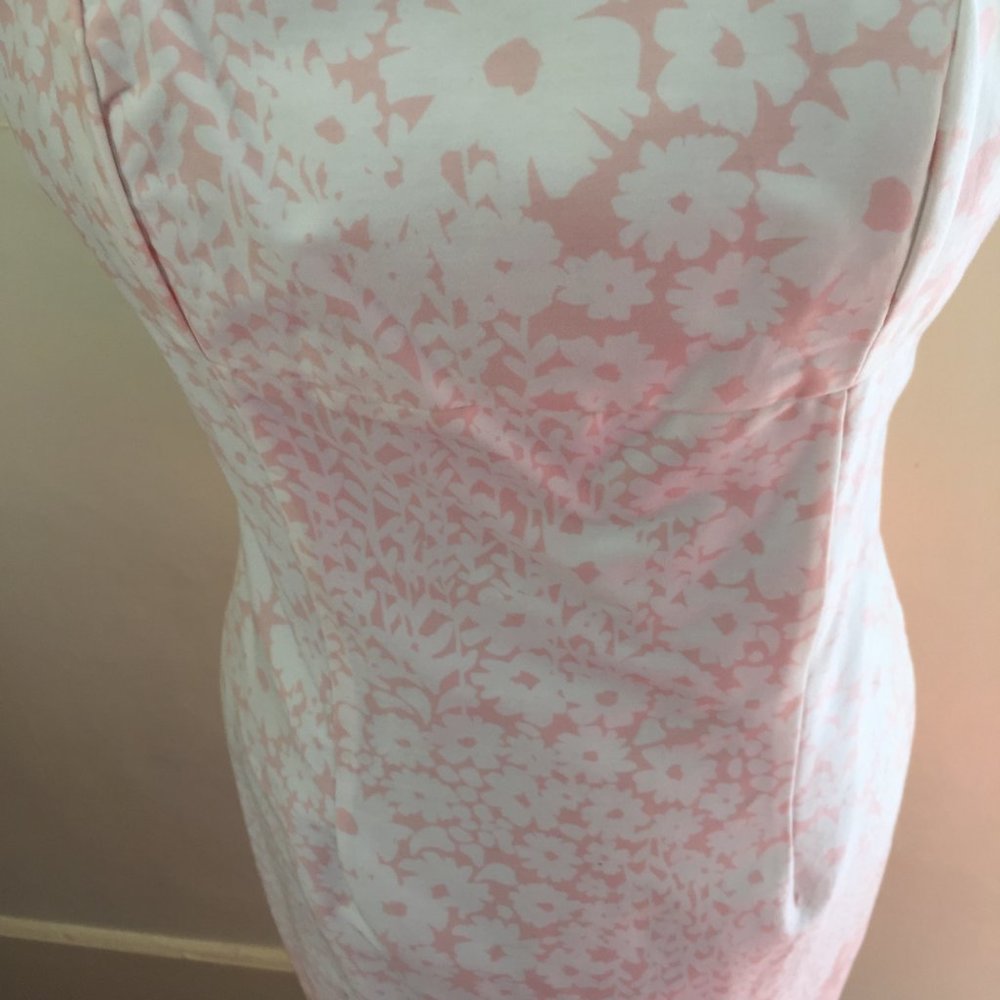 Nantucket Brand Strapless Pink and White Floral Dress Size 6 - Picture 2 of 7